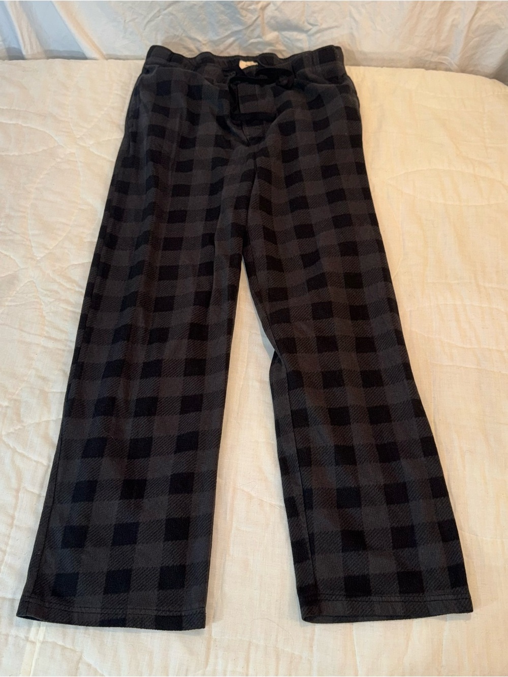 Northcrest Black and Charcoal Plaid Jogger Pants